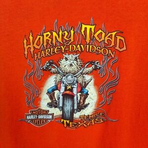 Harley Davidson Graphic T Shirt Womens Medium Motorcycle Horny Toad‎ Biker Red